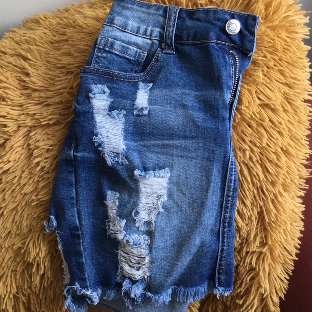 Ripped Jean Mini Skirt